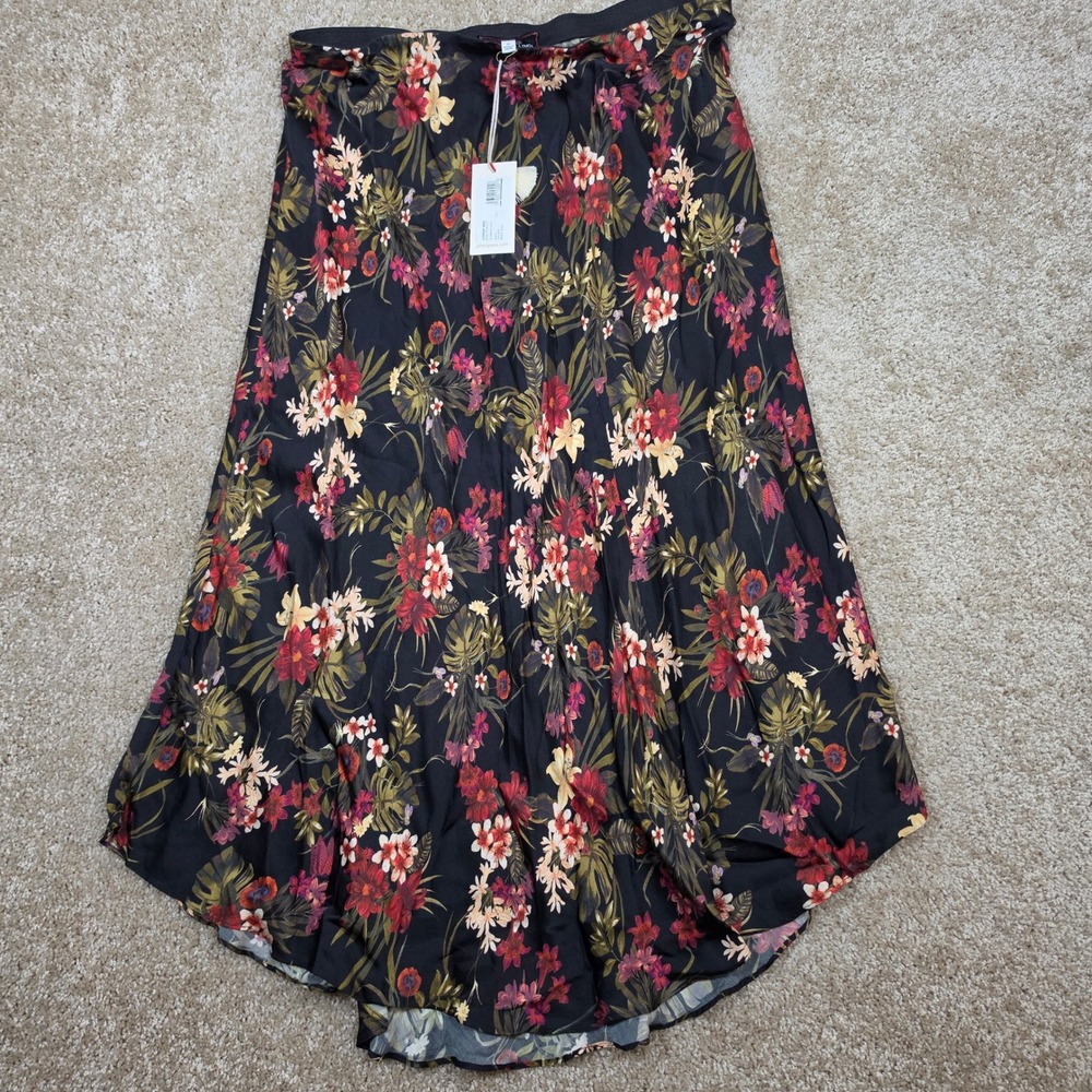 Johnny Was Skirt NWT Asymmetric Tropical Floral Viscose Boho Medium